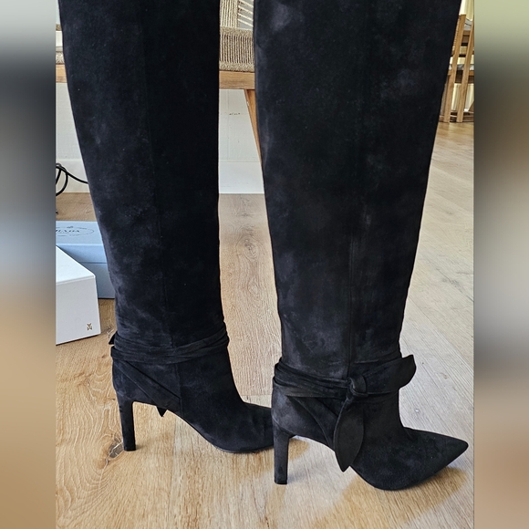 Saint Laurent knee high black suede boots size 38 - Picture 3 of 8